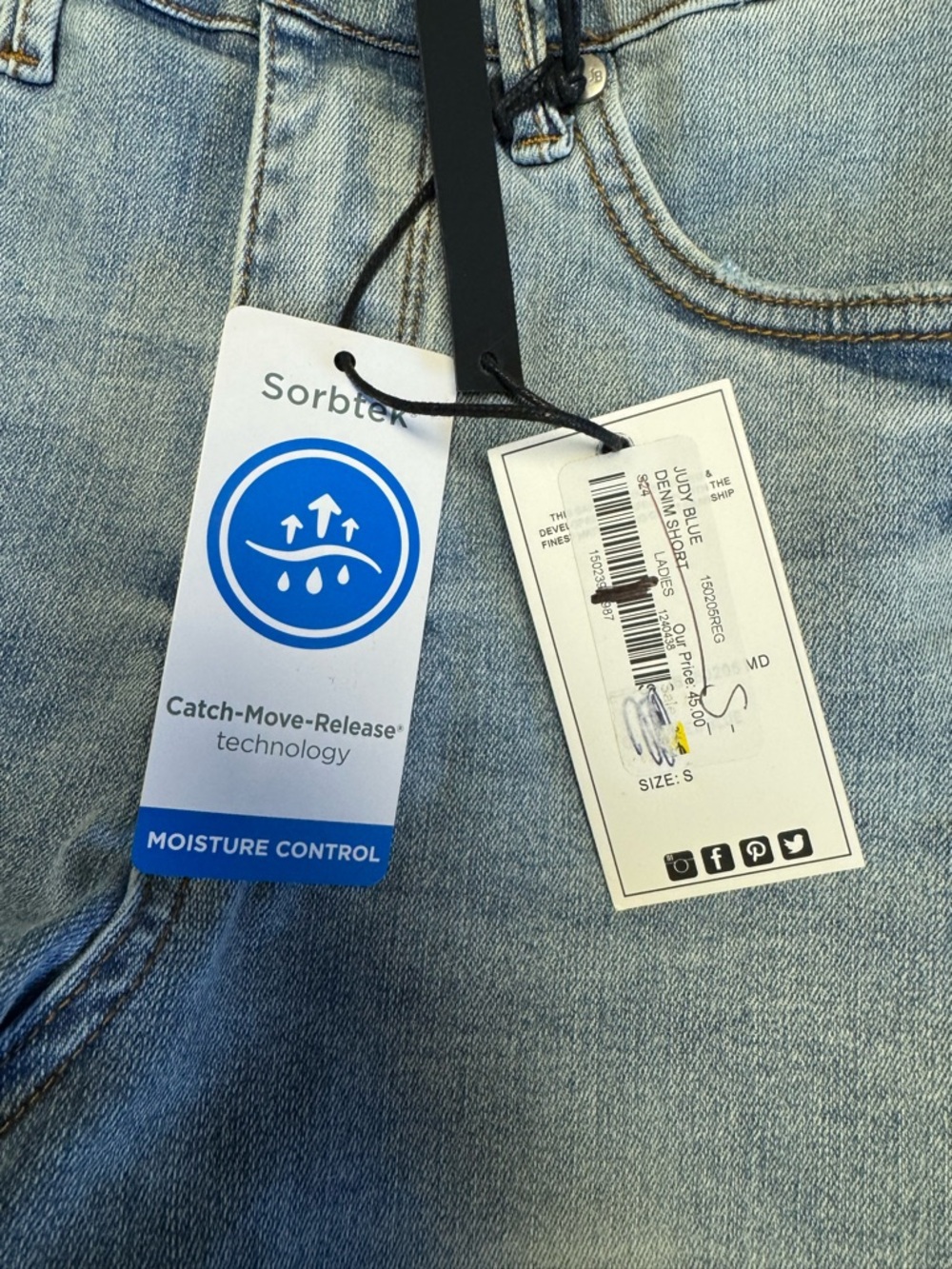 NWT Judy Blue High Waist Tummy Control Denim Shorts SZ S - Picture 7 of 8